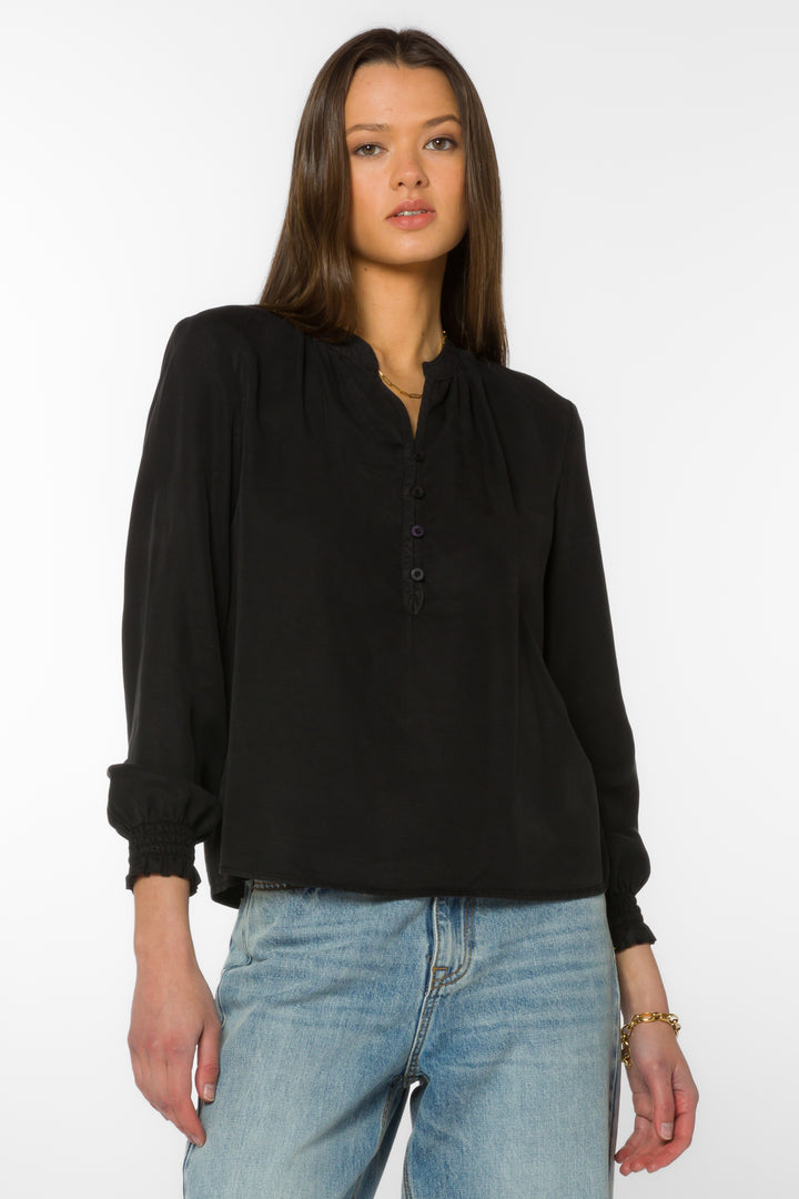 Kevin Black Blouse - Tops - Velvet Heart Clothing