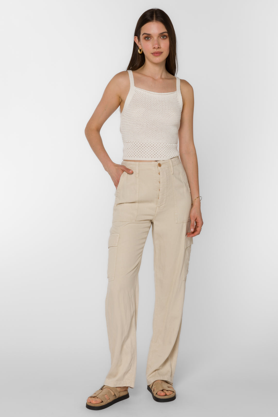 Knoll Ivory Pants - Bottoms - Velvet Heart Clothing