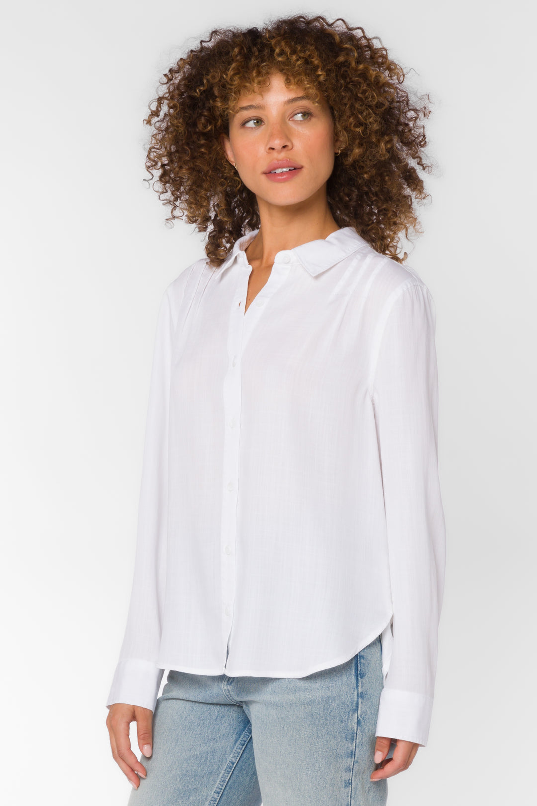 Leah Optic White Blouse - Tops - Velvet Heart Clothing