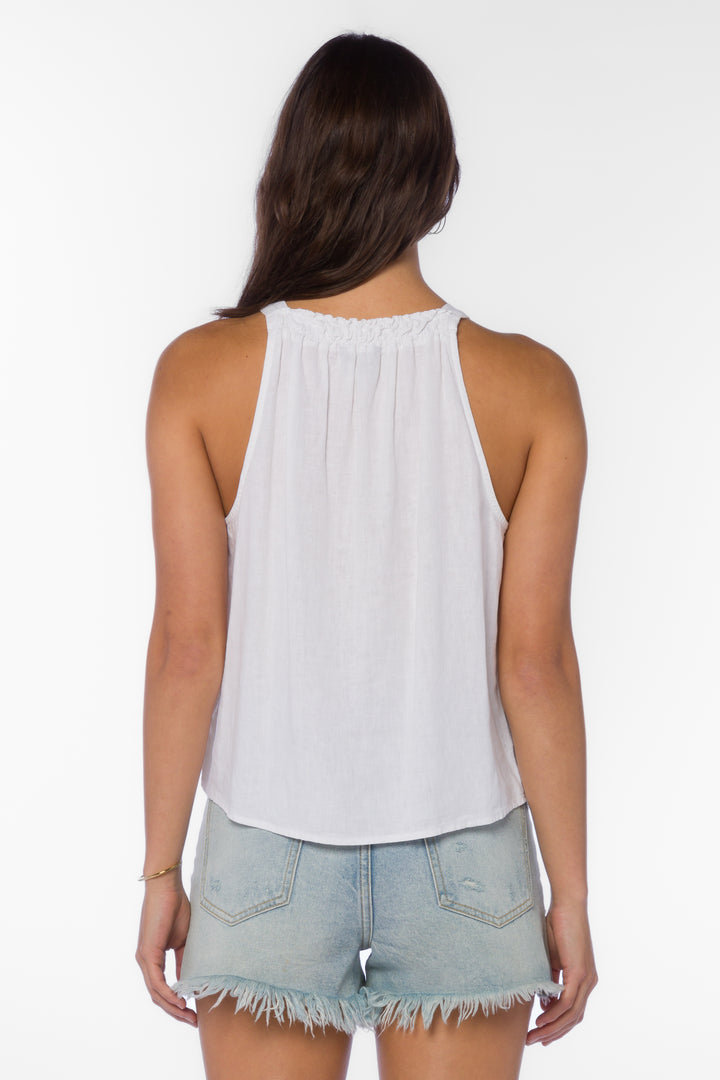 Liam Optic White Top - Tops - Velvet Heart Clothing