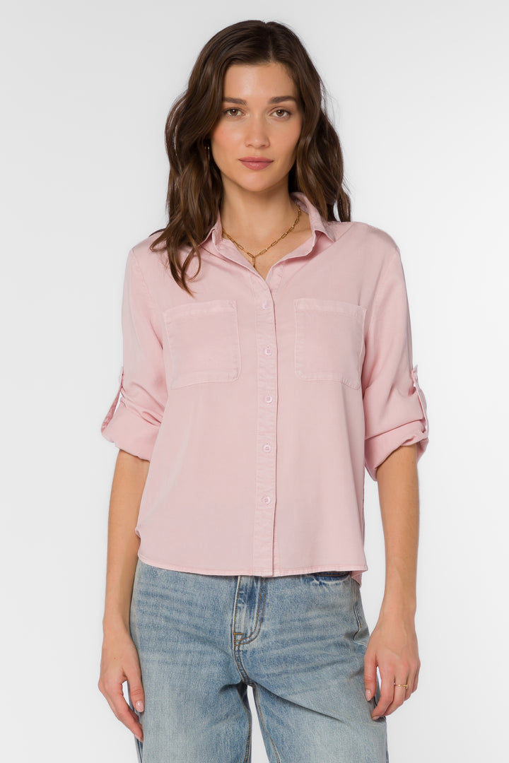 Lucia Pale Pink Shirt - Tops - Velvet Heart Clothing