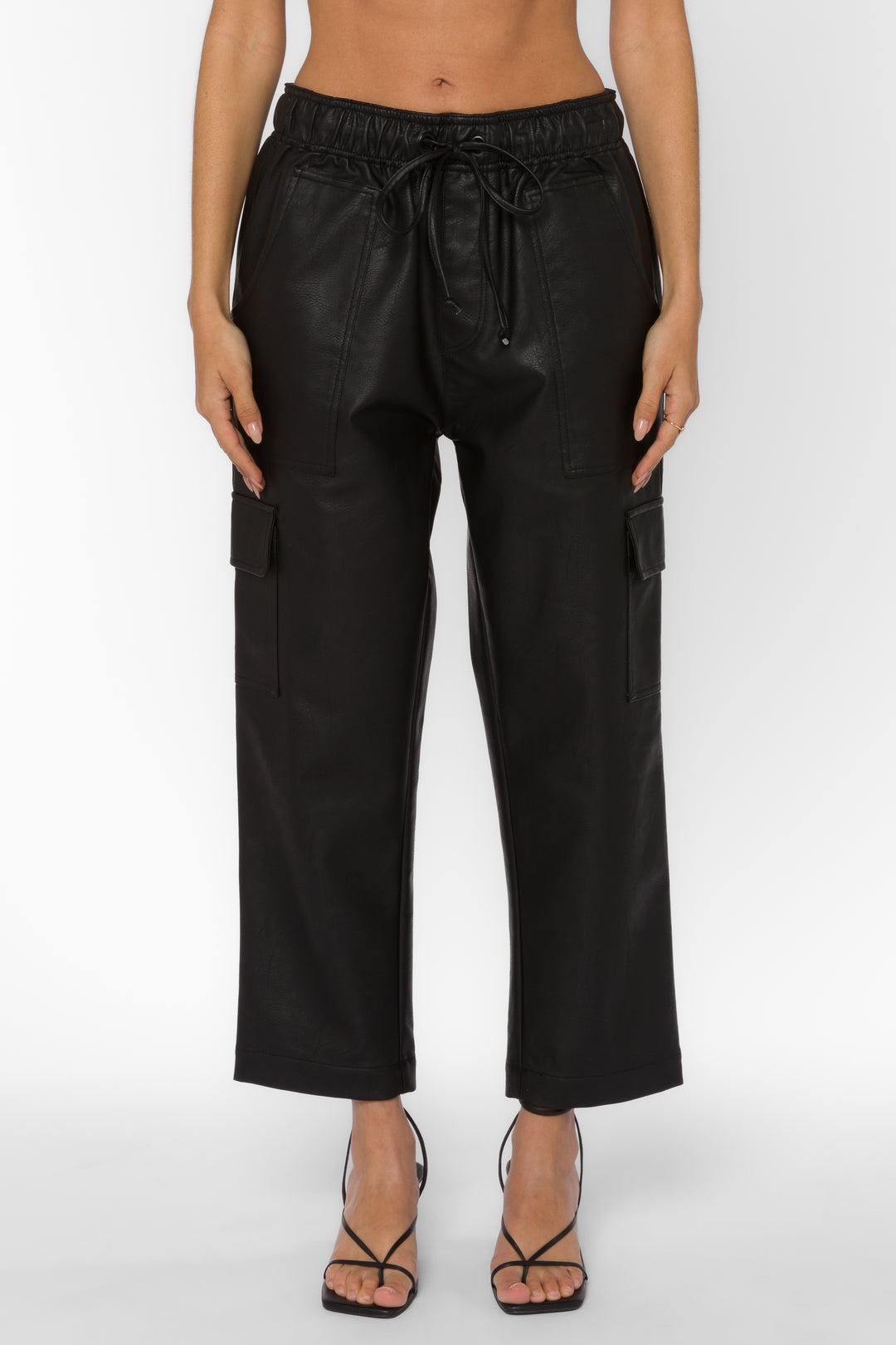 Mario Black Vegan Leather Pants - Pants - Velvet Heart Clothing