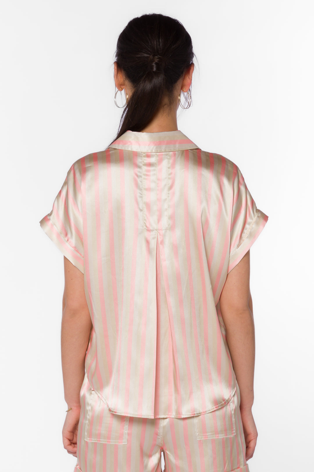 Marni Coral Stripe Shirt - Tops - Velvet Heart Clothing