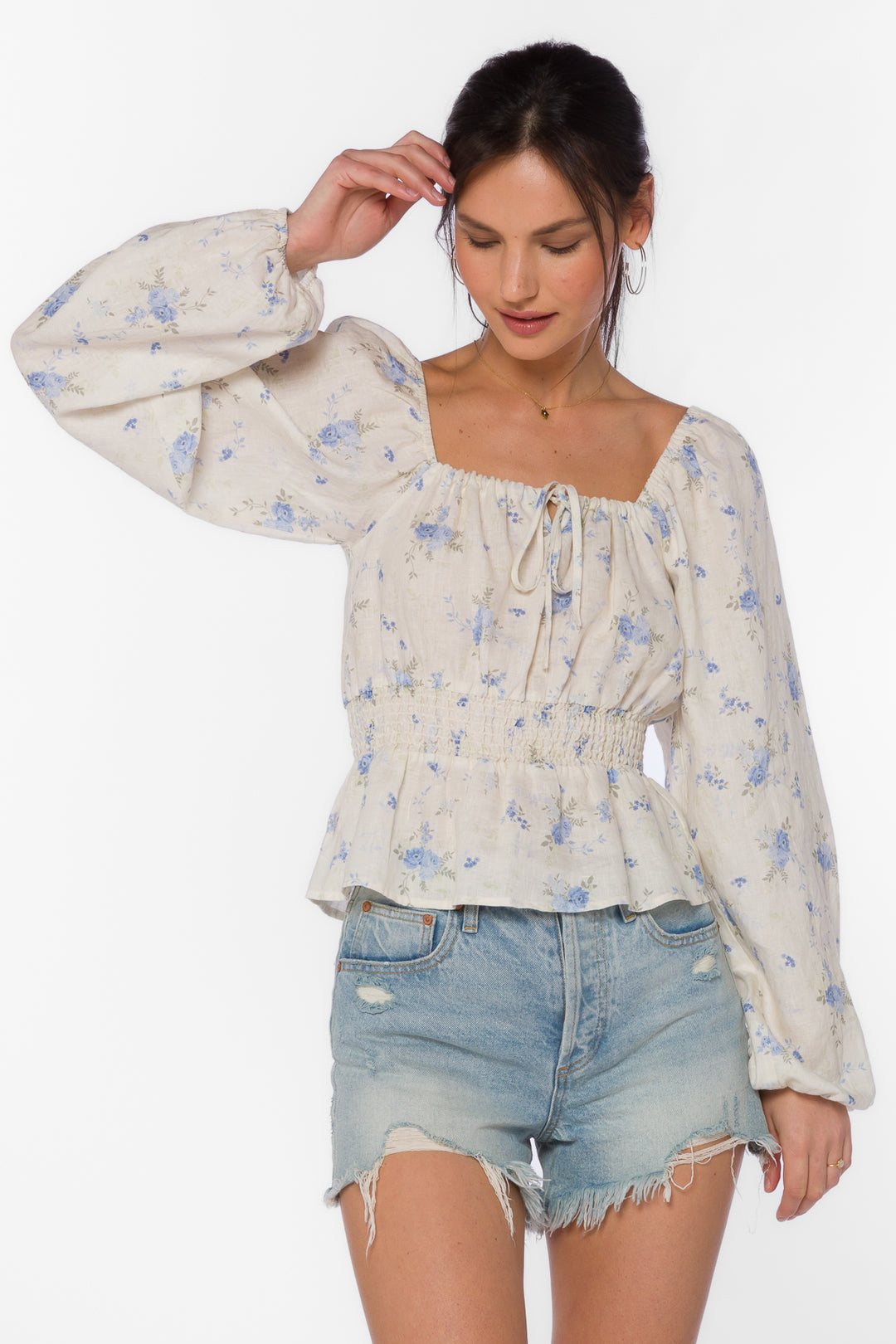 Mitzi Vintage Floral Top - Tops - Velvet Heart Clothing