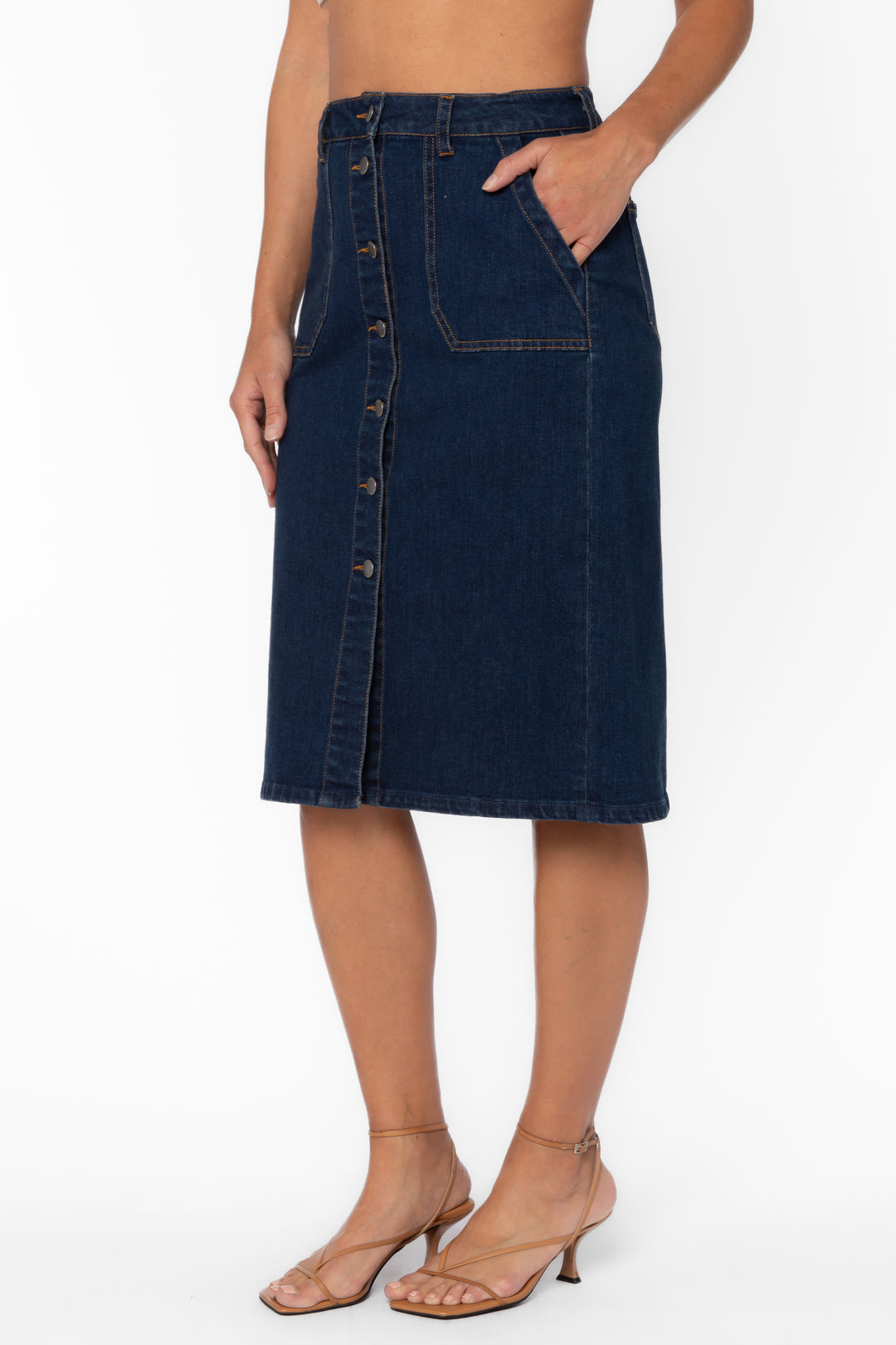 Moira Deep Indigo Skirt - Bottoms - Velvet Heart Clothing