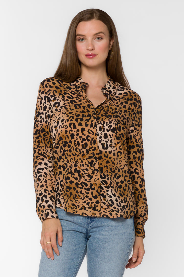 Natalie Cheetah Shirt - Tops - Velvet Heart Clothing