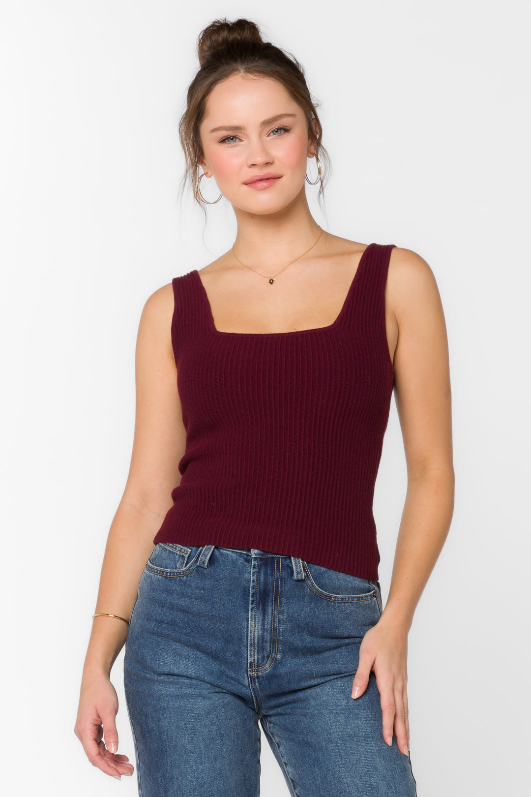 Pamela Red Sangria Tank - Tops - Velvet Heart Clothing