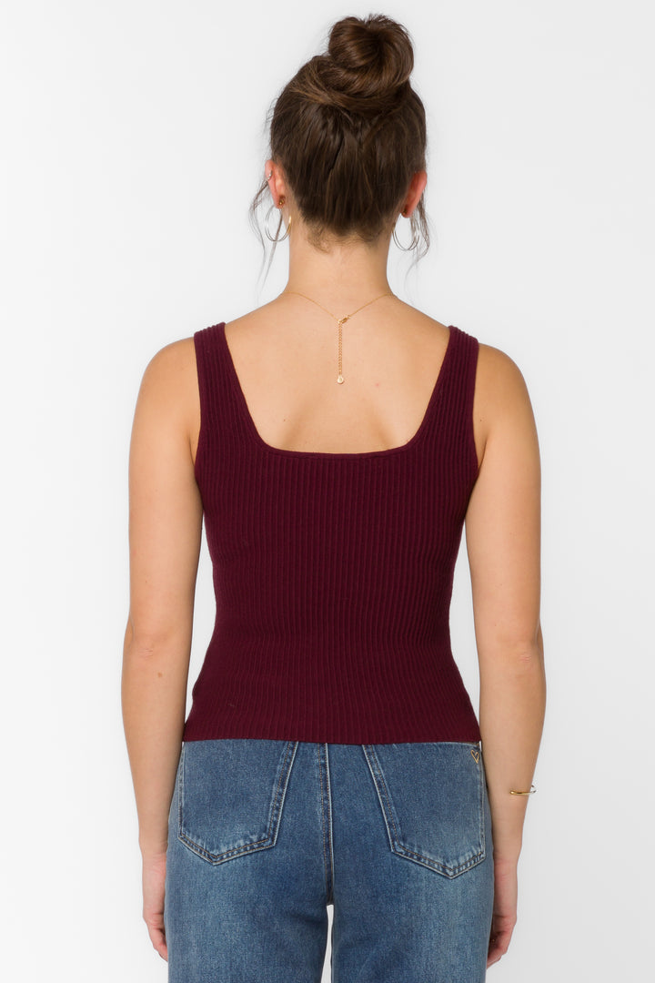 Pamela Red Sangria Tank - Tops - Velvet Heart Clothing