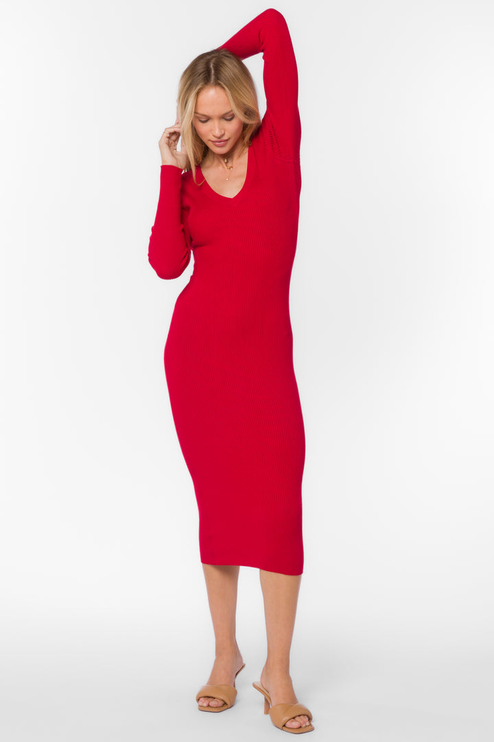 Rasha Red Pepper Dress - Dresses - Velvet Heart Clothing