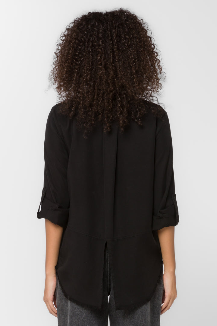 Riley Frayed Black Shirt