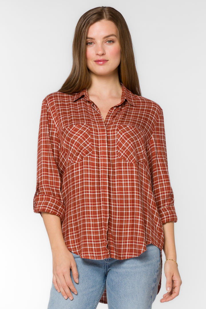 Riley Maple Plaid Shirt - Tops - Velvet Heart Clothing