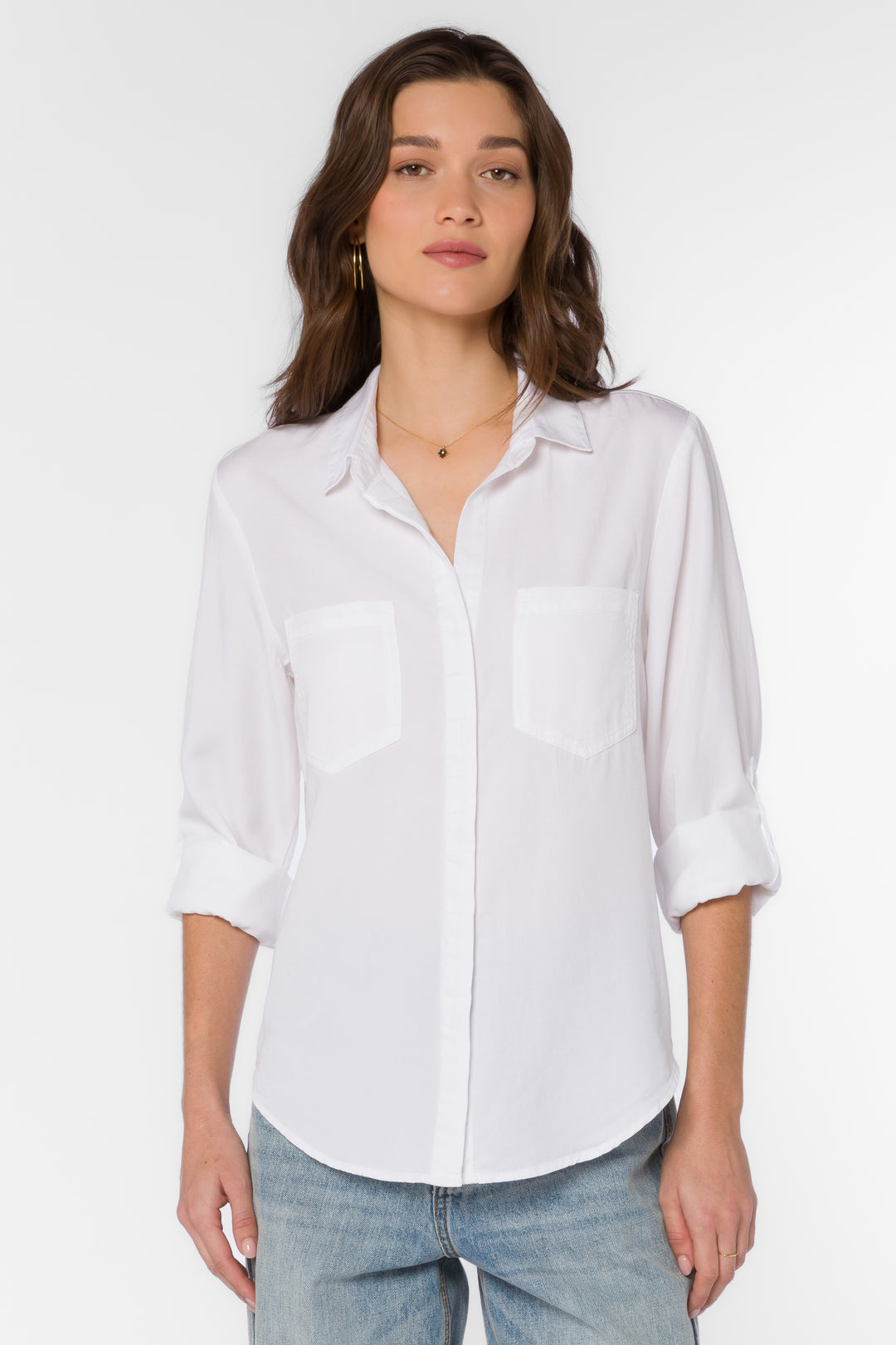 Riley Optic White Shirt - Tops - Velvet Heart Clothing