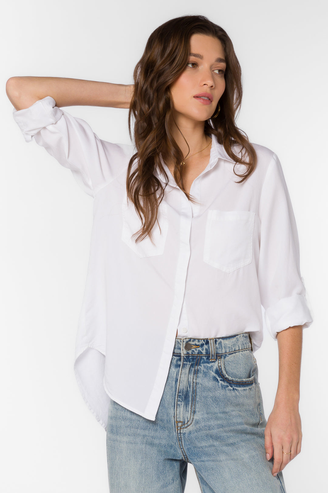 Riley Optic White Shirt - Tops - Velvet Heart Clothing