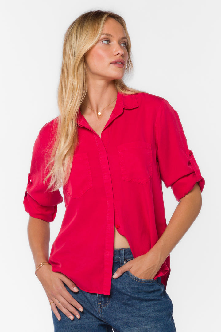 Riley Red Pepper Shirt - Tops - Velvet Heart Clothing