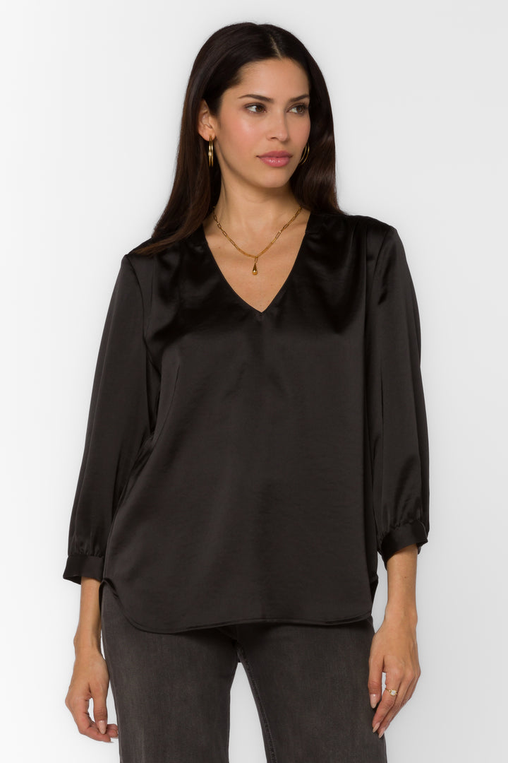 Robyn Black Blouse - Tops - Velvet Heart Clothing