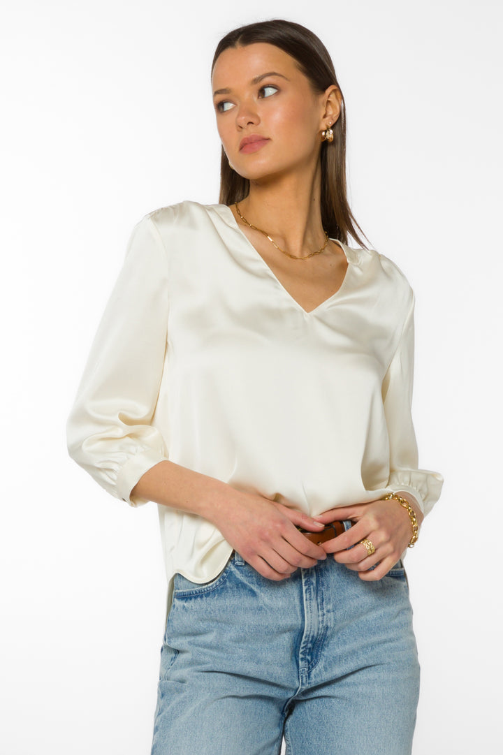 Robyn White Blouse - Tops - Velvet Heart Clothing