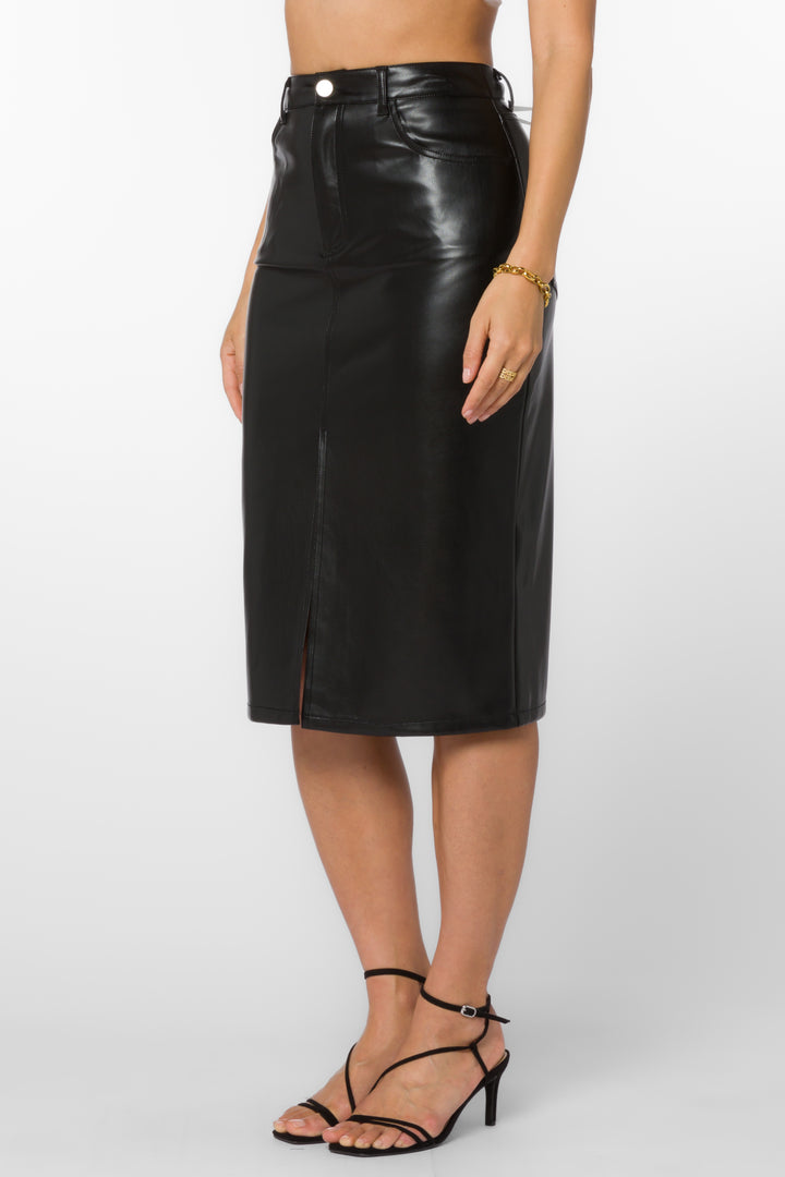 Rocky Black Leather Skirt - Bottoms - Velvet Heart Clothing