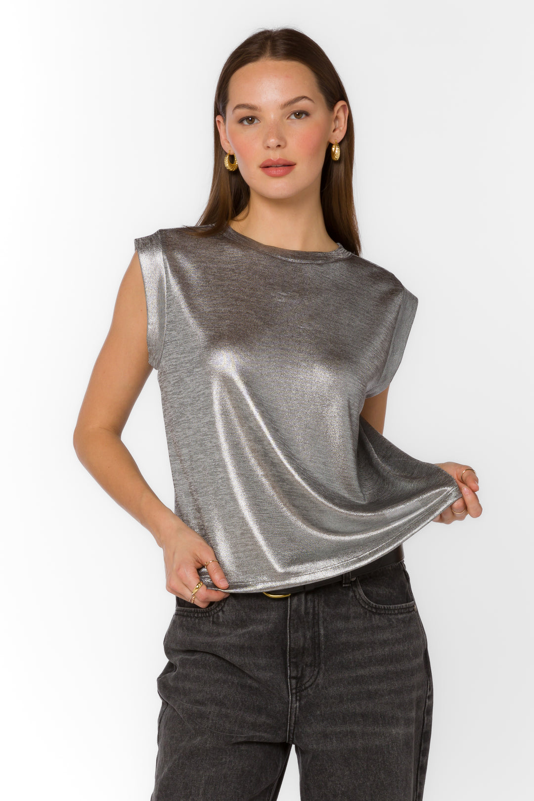 Rossin Silver Top - Tops - Velvet Heart Clothing