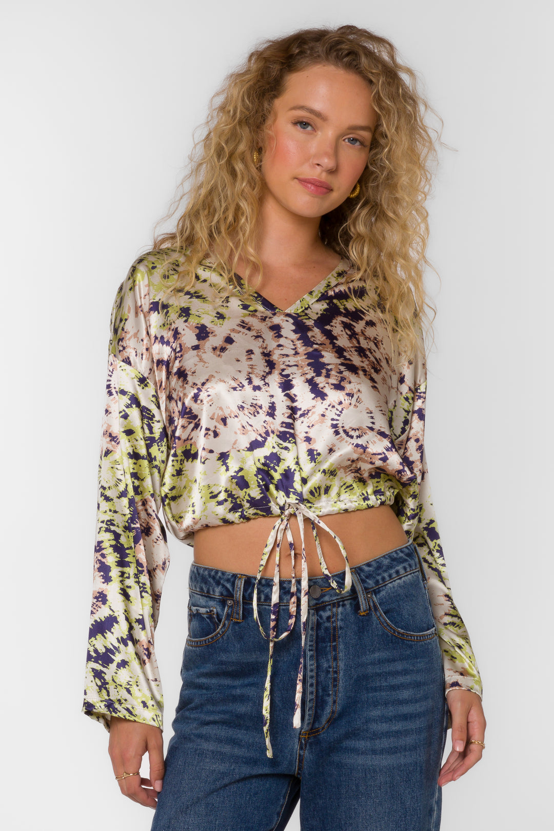 Sadona Purple Multi Tie Dye Blouse - Tops - Velvet Heart Clothing