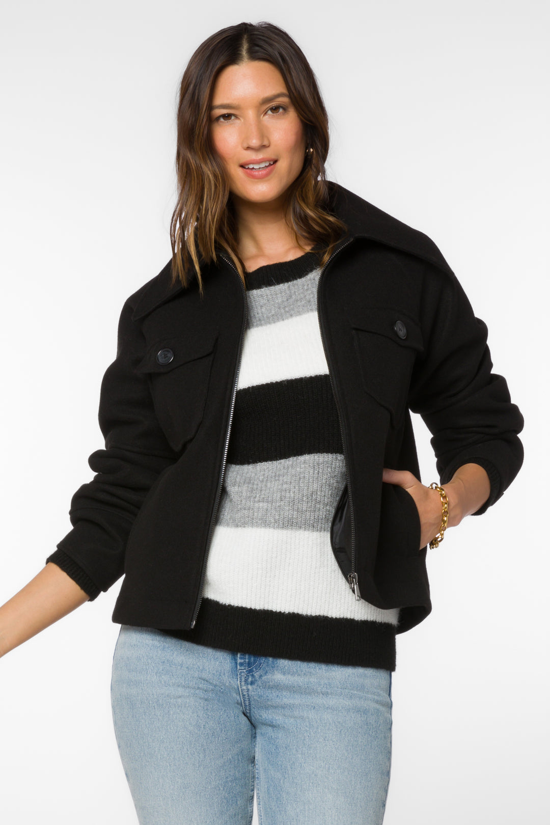 Stassi Black Jacket - Jackets & Outerwear - Velvet Heart Clothing