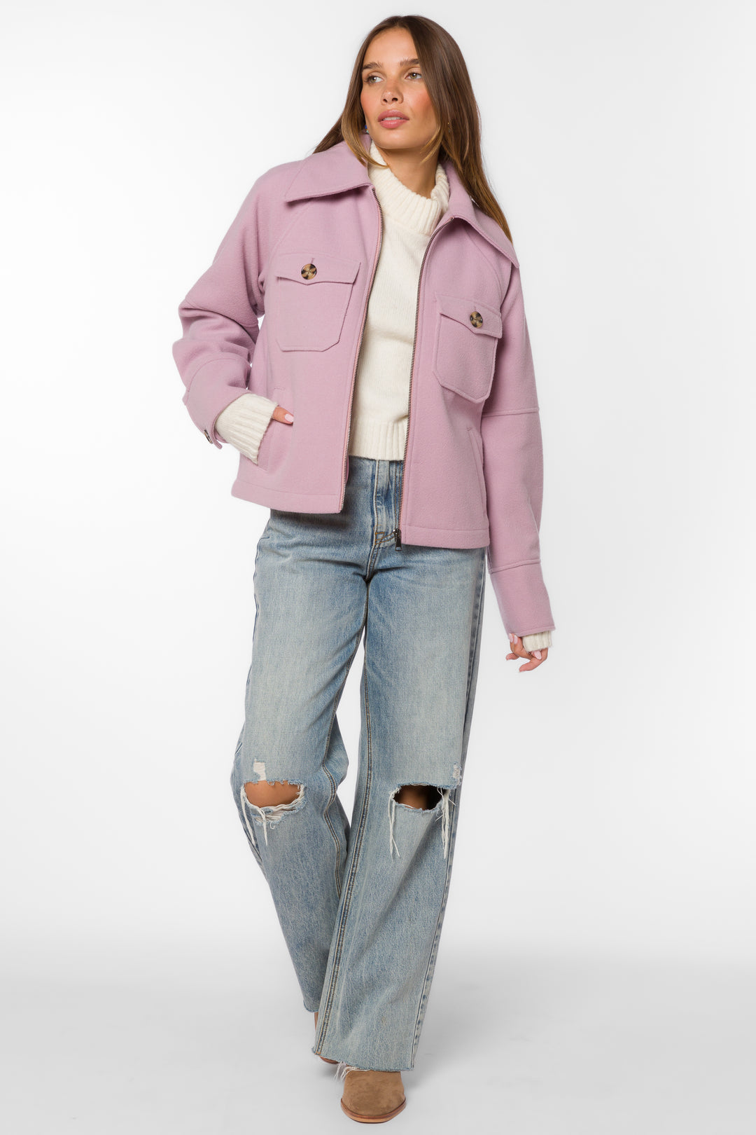 Stassi Muted Mauve Jacket - Jackets & Outerwear - Velvet Heart Clothing