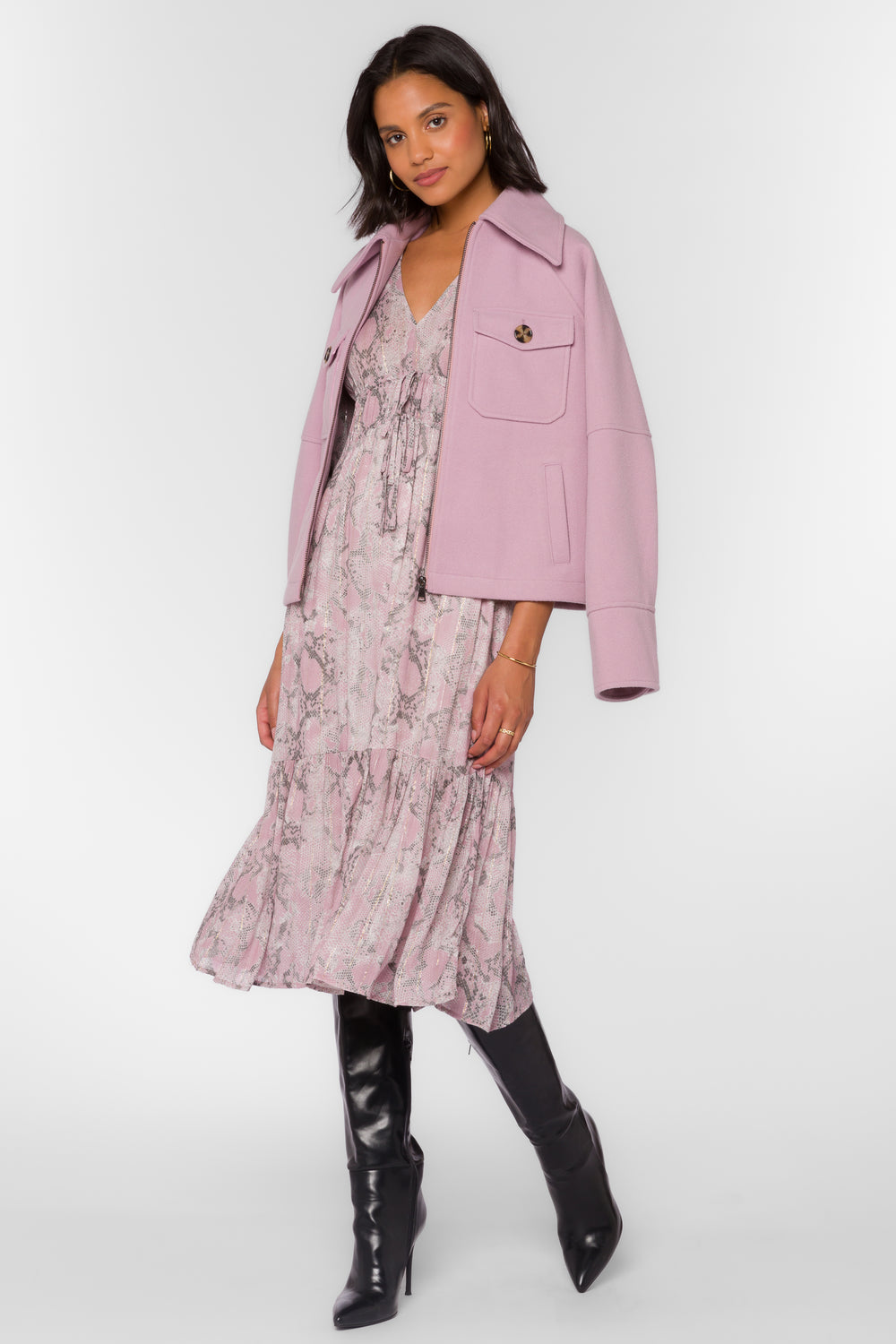 Stassi Muted Mauve Jacket - Jackets & Outerwear - Velvet Heart Clothing