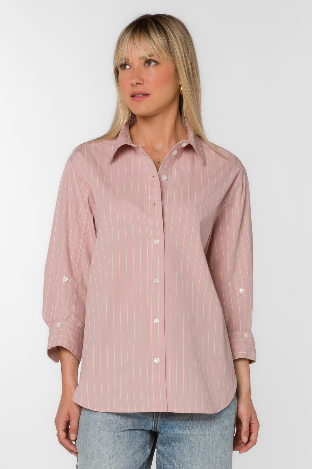 Suri Mauve Stripe Shirt - Tops - Velvet Heart Clothing