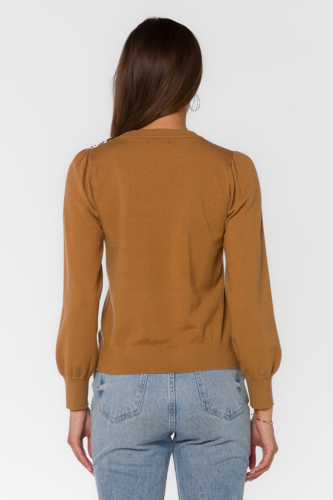 Taffy Burlap Gold Button Sweater - Sweaters - Velvet Heart Clothing