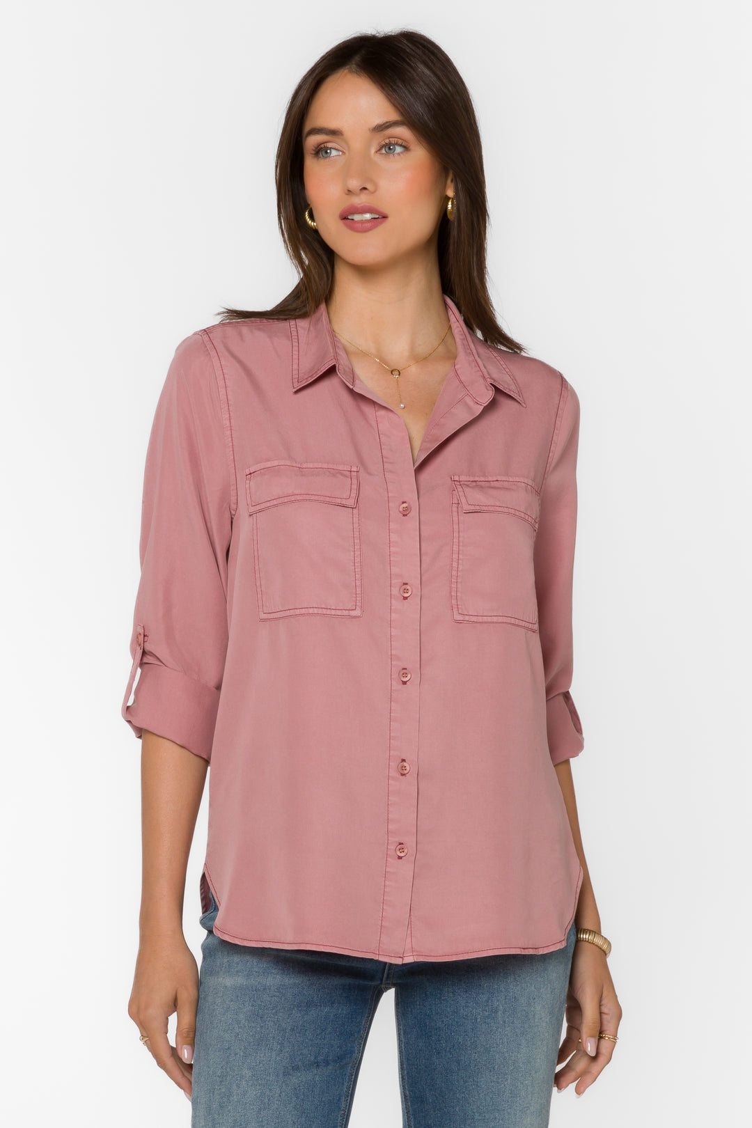 Talma Muted Mauve Shirt - Tops - Velvet Heart Clothing