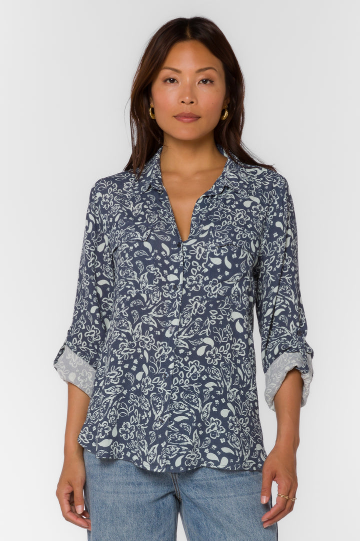 Talma Navy Floral Shirt