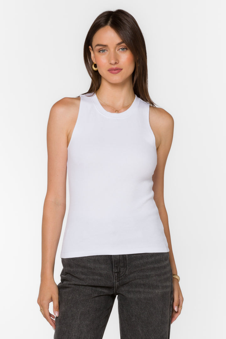 Tibby Optic White Tank - Tops - Velvet Heart Clothing