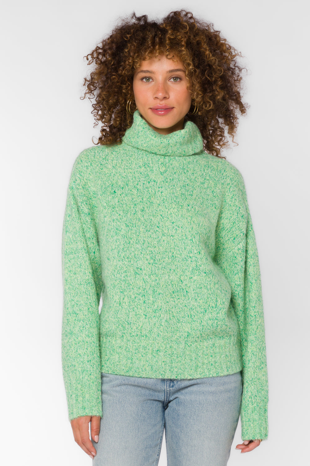 Tillie Marled Green Sweater - Sweaters - Velvet Heart Clothing