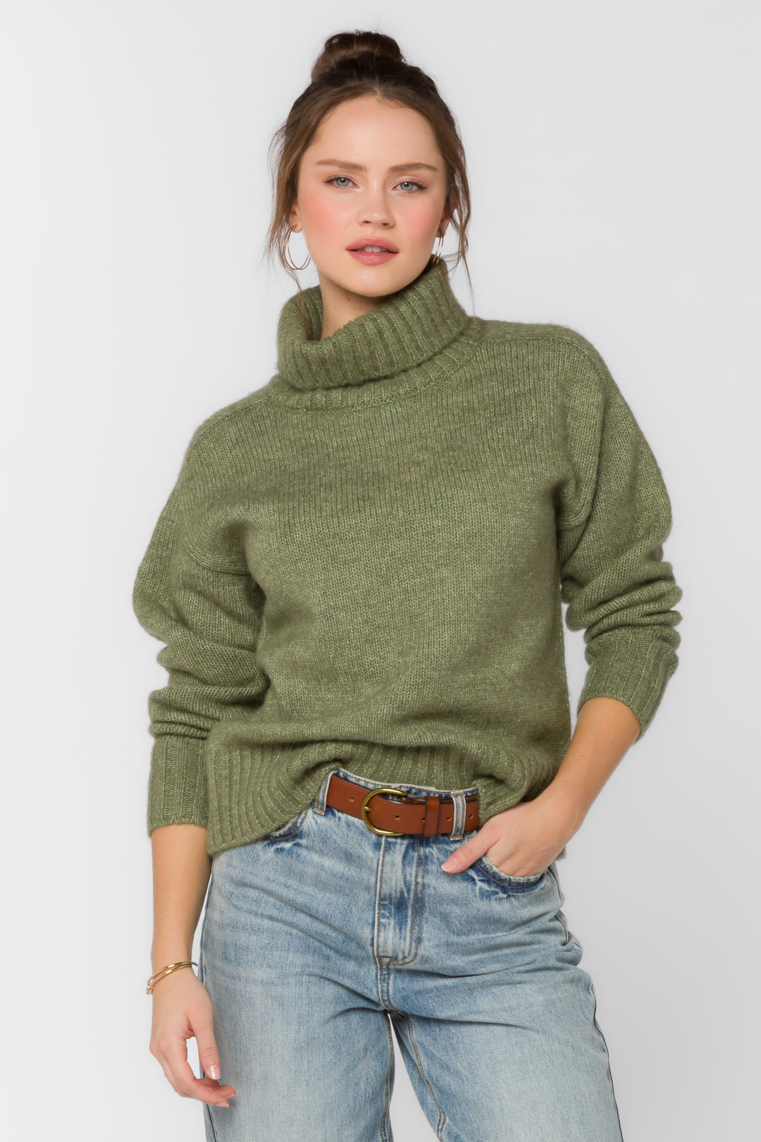 Tillie Pesto Green Sweater - Sweaters - Velvet Heart Clothing