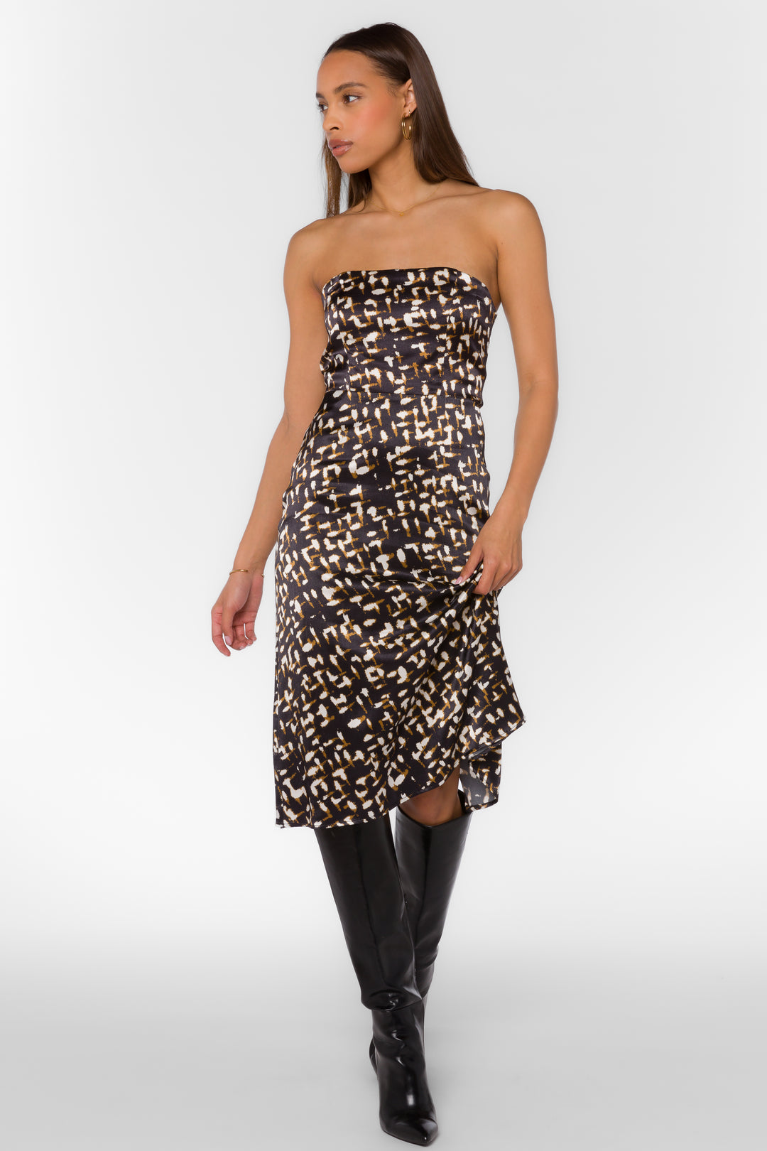 Tobias Black Abstract Geo Dress - Dresses - Velvet Heart Clothing