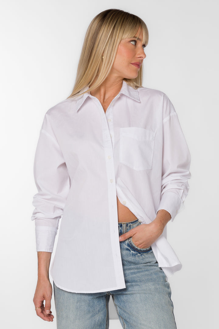 Waylon Optic White Shirt - Tops - Velvet Heart Clothing