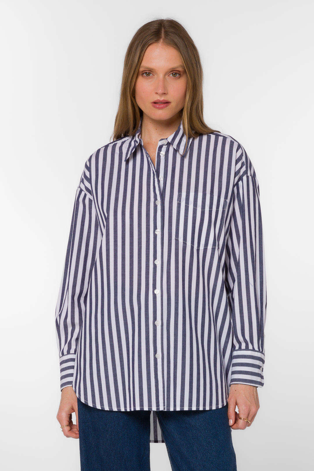 Waylon Navy Stripe Shirt