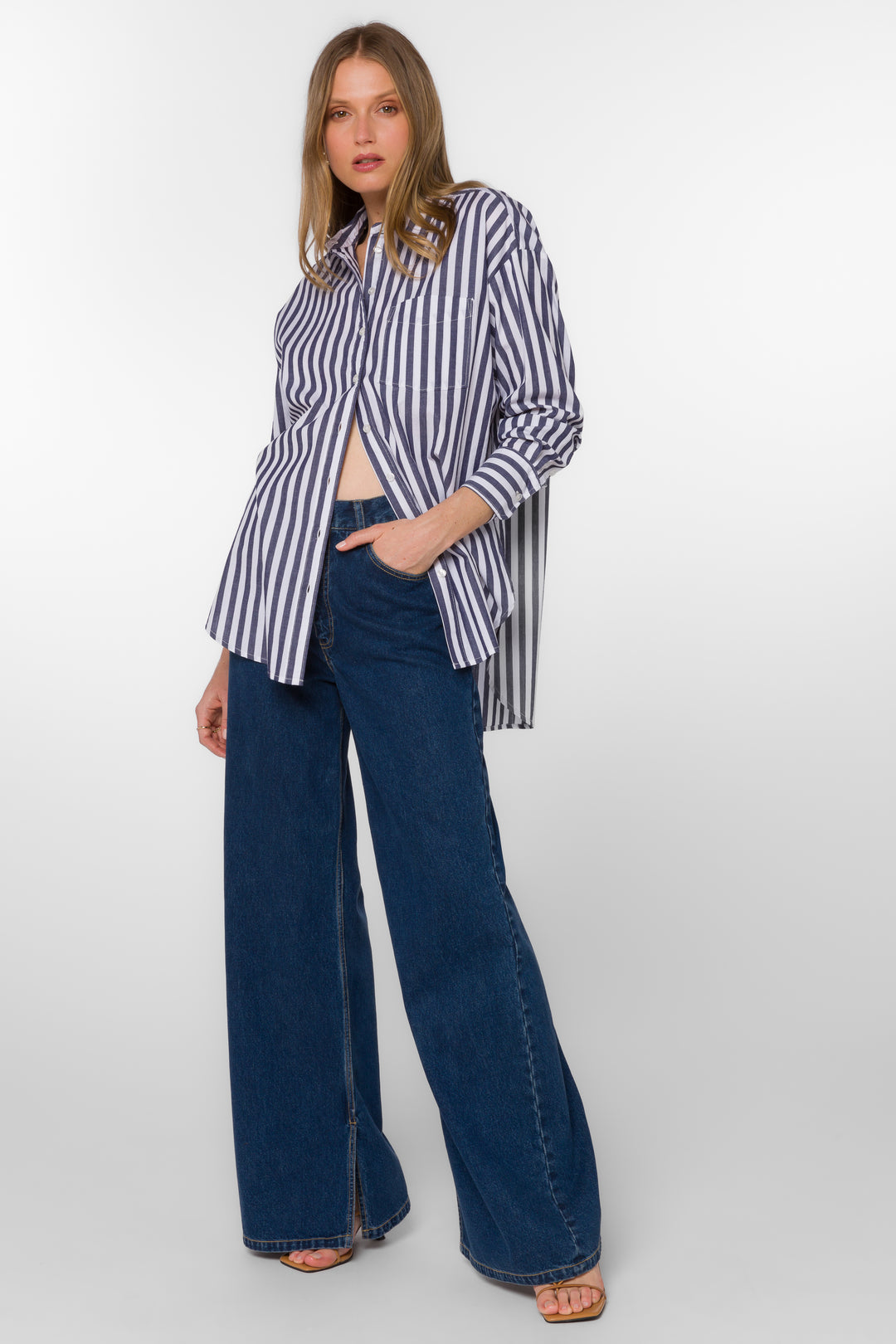 Waylon Navy Stripe Shirt