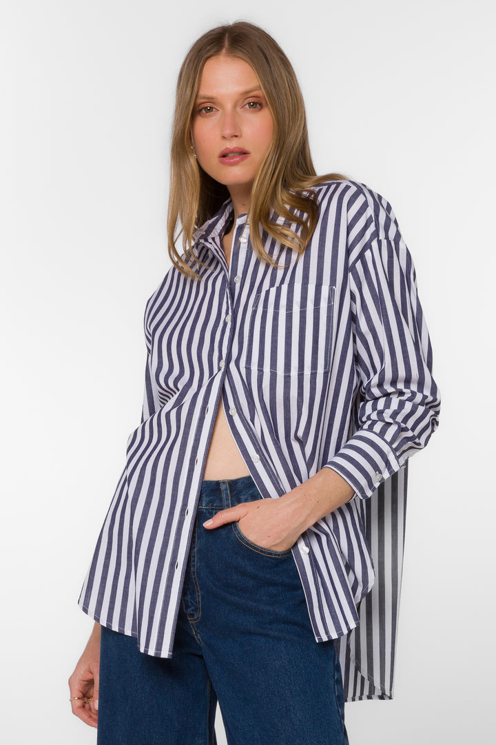 Waylon Navy Stripe Shirt