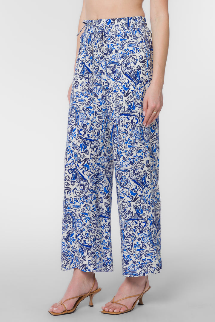 Wendy Blue Paisley Pants - Bottoms - Velvet Heart Clothing