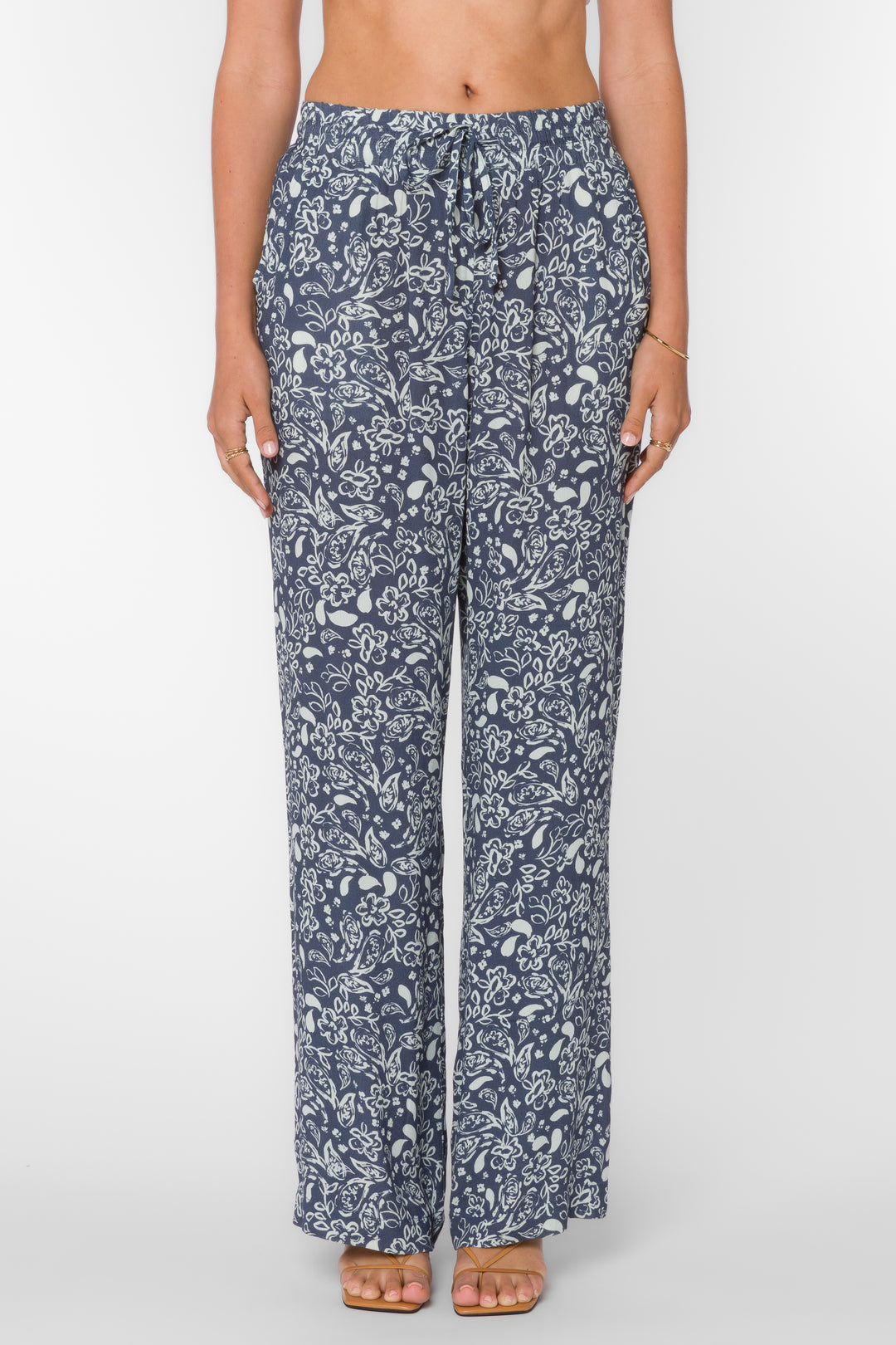 Wendy Navy Floral Pants